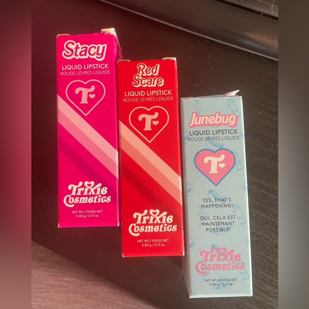 Trixie Cosmetics liquid Lipstick bundle Stacey Red Scare Junebug